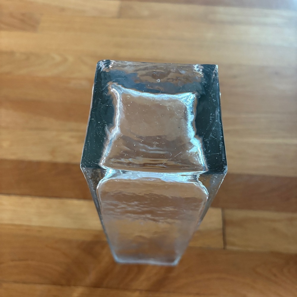 Goebel Glass Vase – Clear Textured Square 11” Tall - Picture 8 of 10